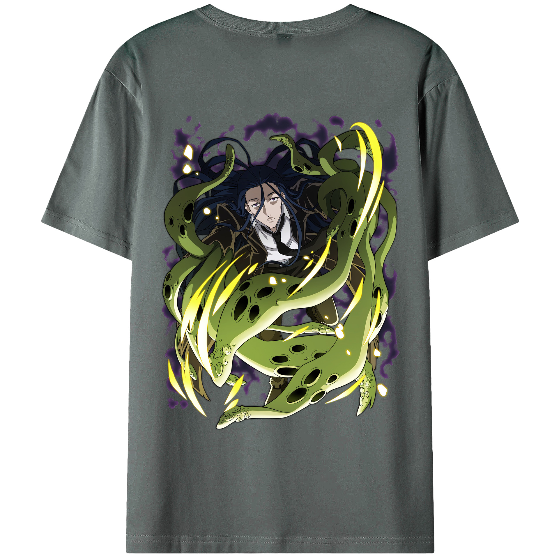 （画像用） 文豪ストレイドッグス Bungo Stray Dogs 綿100％ メンズ半袖Tシャツ（バックプリント） 通気性